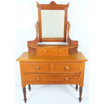 Ash Mirror Backed Dressing Table Converted from Chest of Drawers