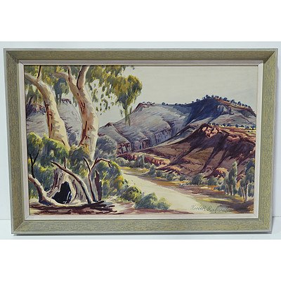 Herbert Raberaba (1920-1980) Central Australian Landscape Watercolour