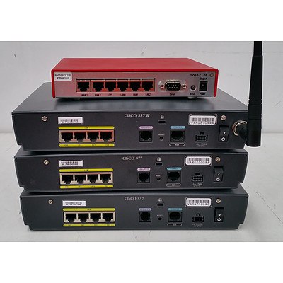 Cisco 800 Series & WatchGuard Firebox X Edge Routers - Lot of Five