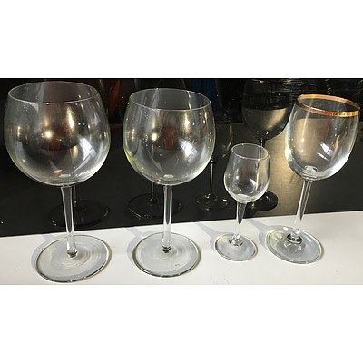 Four Sets of Wine Glasses, Including Maxwell & Williams, Riserva and Princess Suite