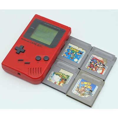 Nintendo Game Boy With Tetris, Donkey Kong, Yoshi's Cookie and More Games