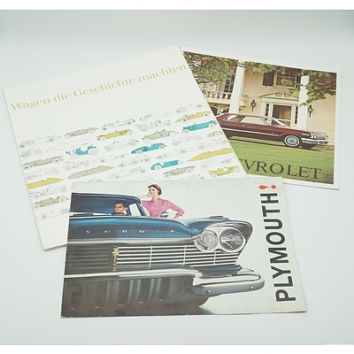Group of Automotive Ephemera, Including 1960 Plymouth and 1963 Chevrolet Catalogues 