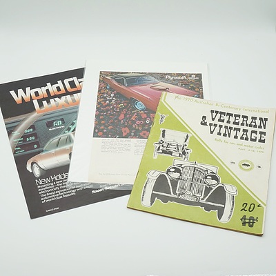 Group of Automotive Ephemera, Including 1960 Plymouth and 1963 Chevrolet Catalogues 