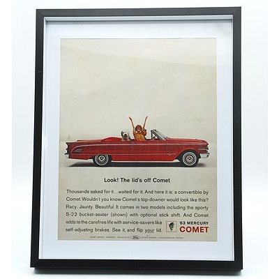 Framed 1963 Ford Mercury Comet Advertisment