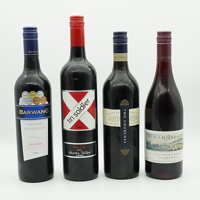 Four Bottles of Red Wine, Including Ninth Island, Two Churches, Barwang and Tin Soldier