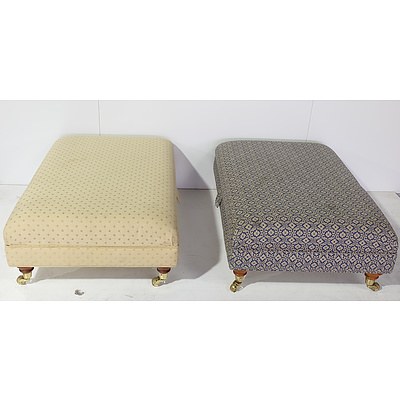 Two Contemporary Upholstered Ottomans