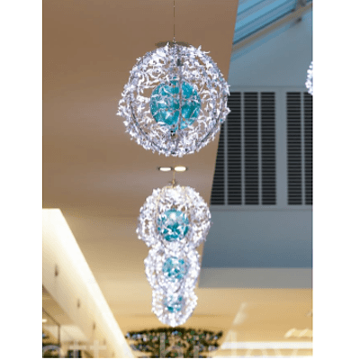 60cm Crystal & Pearl LED Christmas Light Ball Units #2 - Lot of 10