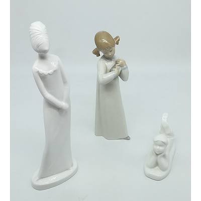 Three Figurines by Lladro, Spode and Royal Doulton
