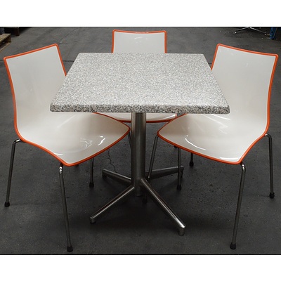 Four Sigtah Folding Cafe Tables and 12 x Sigtah Chairs