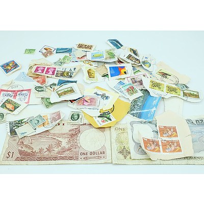 Group of Foreign Stamps and Coins