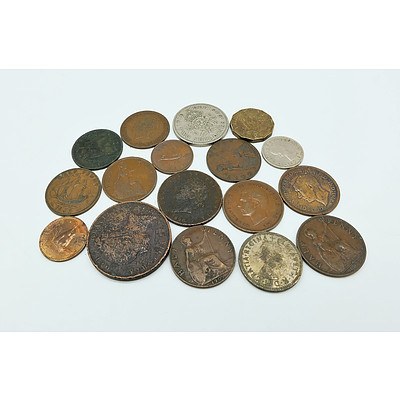 One Hundred and Twenty Nine Half Pennies, Twenty Nine Pennies and a Group of Other Mixed Coins
