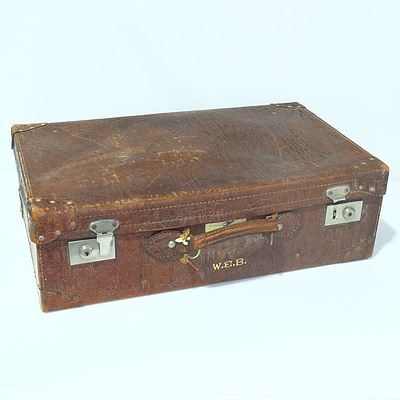 Vintage Heafords NSW Leather Suitcase