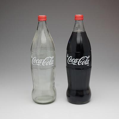 Two Coca Cola 1 Litre Bottles