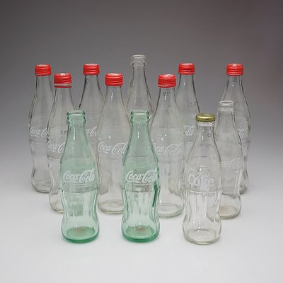 Large Group of Coca Cola Glass Bottles