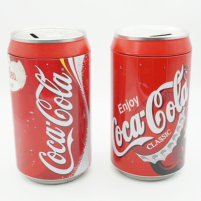 Two Coca Cola Money Tins