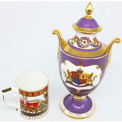 Caverswall Limited Edition Commemorative Urn with The Royal Collection Fine Bone China Mug