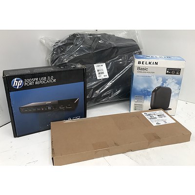 Hp Keyboards, Laptop Bags, Port Replicator and Router