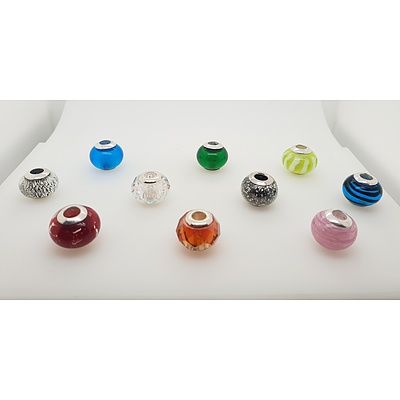 Multi-coloured Murano glass beads