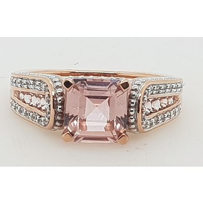 Sterling Silver Rose Gold Plated Morganite