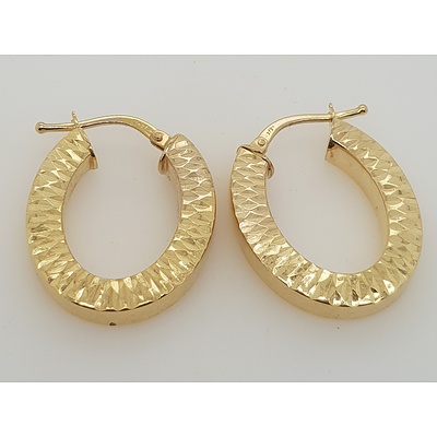 9ct Yellow Gold horse-shoe hoop earrings