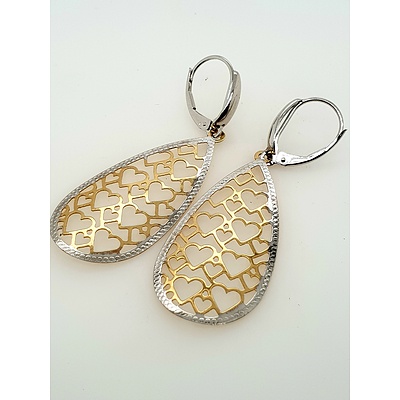 9ct Yellow and White Gold TESORO earrings