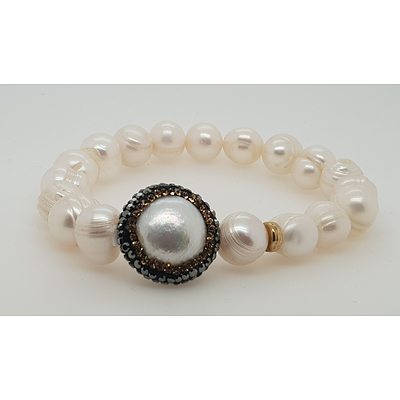 Pearl and Zirconia bracelet