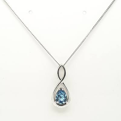 Sterling Silver Topaz infinity pendant on chain