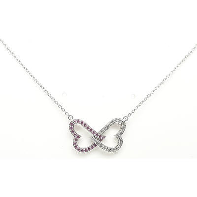 Sterling Silver Sapphire heart necklace