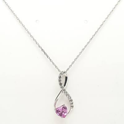 Sterling Silver Sapphire infinity pendant on chain