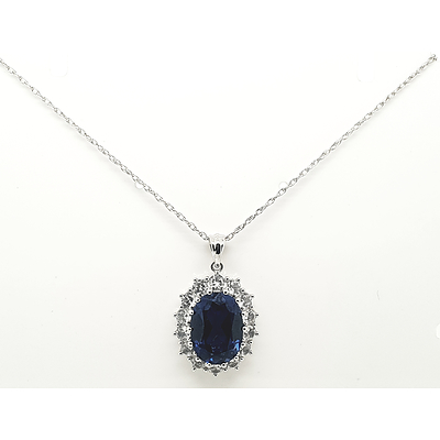 Sterling Silver Sapphire pendant on chain