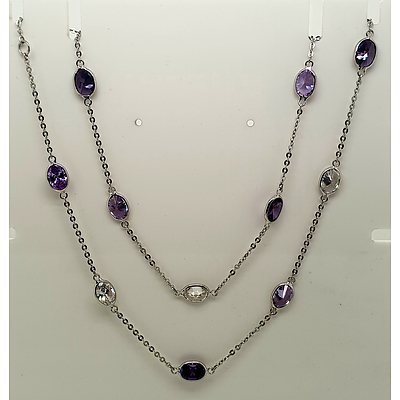 Sterling Silver Amethyst and and Sapphire necklace