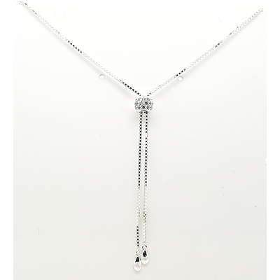 Sterling Silver Bowler Tie Necklace