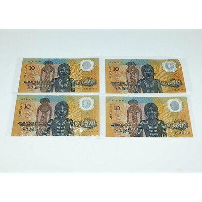 Four Australian $10 Aboriginal Notes