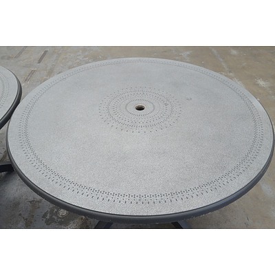 Round Outdoor Dining Tables - Lot of Two