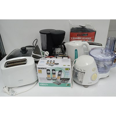 Kitchen Appliances, Cordless Phone and Barbecue Cover - Lot of 10