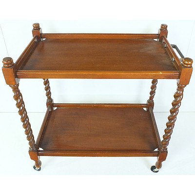 Vintage Drinks Trolley with Barley Twist Supports