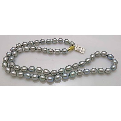 Silver-Black Pearl Necklace