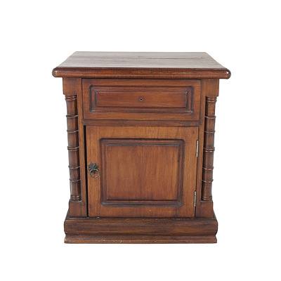 Colonial Style Solid Wood Bedside Cupboard with Single Drawer