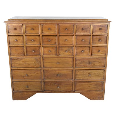 Dutch East Indies Colonial Style Solid Wood Chest of 27 Drawers
