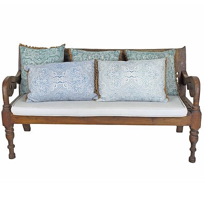 Dutch East Indies Colonial Style Bench Late 20th Century