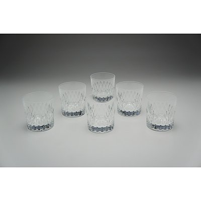 Six J.G Durand Cut Crystal Whisky Glasses