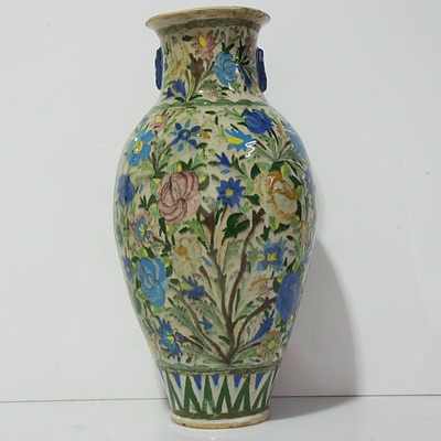 Large Persian Polychromed Glazed Amphora Late 20th Century