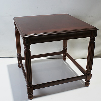 Walnut Veneer Side Table with Applied Brass Paterae