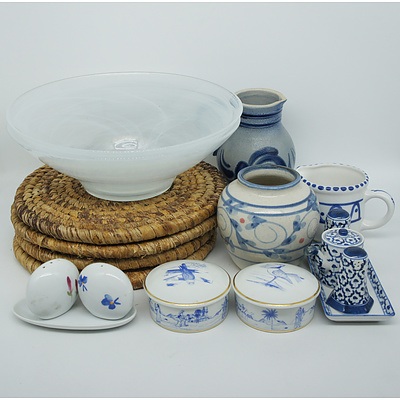 Villeroy & Boch Dish, Saint James Holder, Chinese Blue and White Teapot, Wicker Placemats, and more