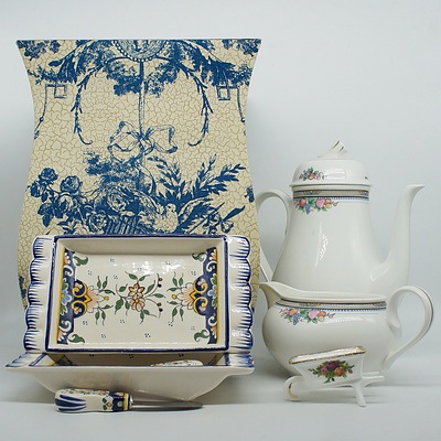 Villeroy & Boch Dish, Saint James Holder, Chinese Blue and White Teapot, Wicker Placemats, and more
