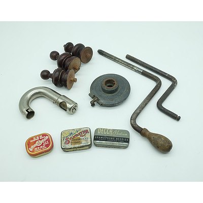 Group of Gramophone Parts and Needles