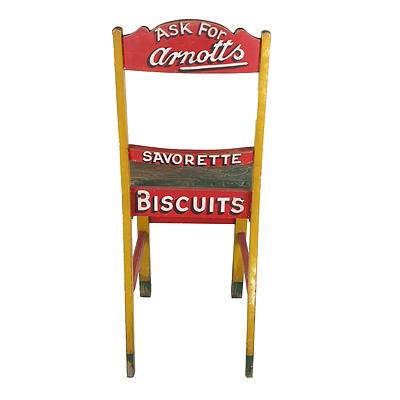Genuine Vintage Iconic Arnott's Biscuits Advertising Chair, Painted Kauri Pine