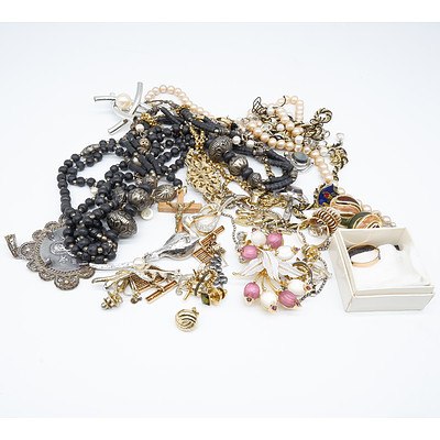 Group of Various Necklaces, Earings, Pins and More 