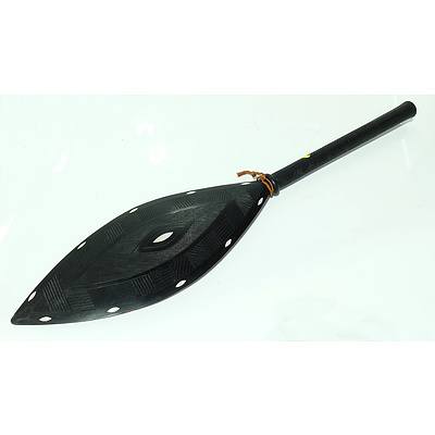 Contemporary Polynesian Paddle with Shell Inlay