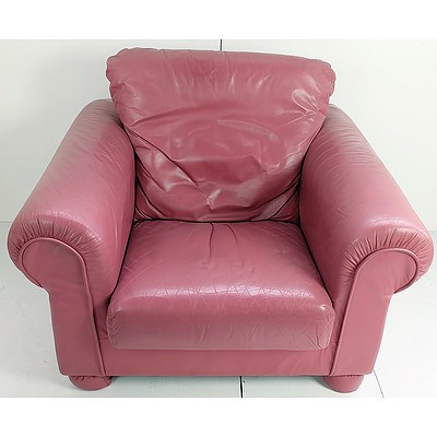 Pair of King Purple Leather Armchairs